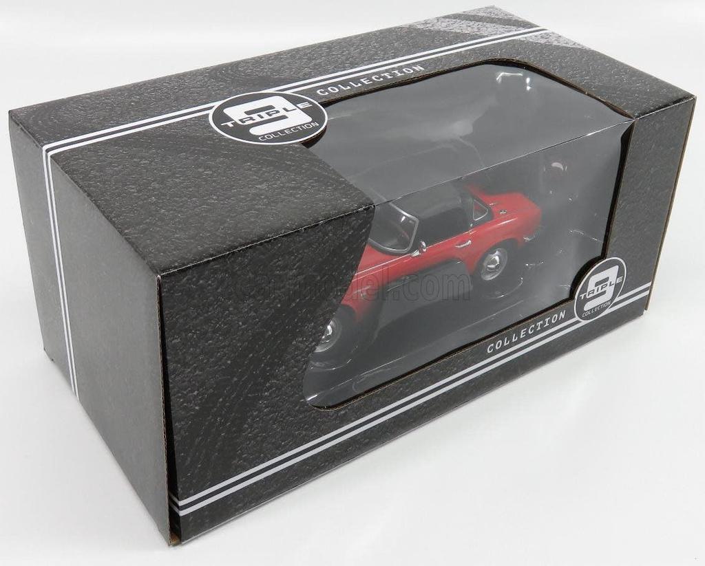TRIPLE9 Scale Honda S800 1966 Soft Top Closed Red Diecast Car 1/18