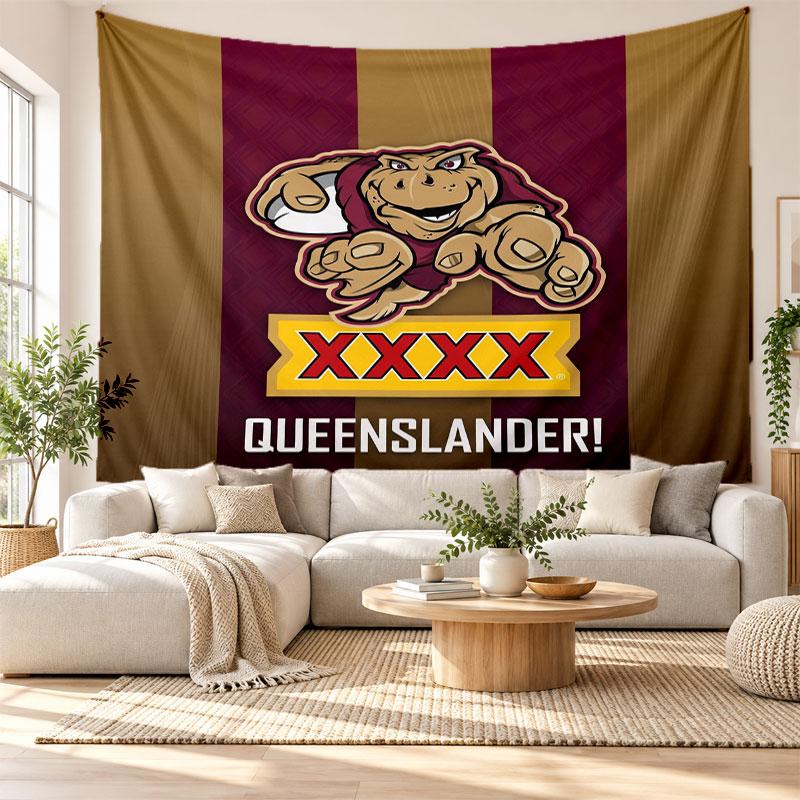 Queensland Maroons Wall Tapestry, Soft Fabric Wall Hanging, Decorative Backdrop For Bedroom Home Wall Art