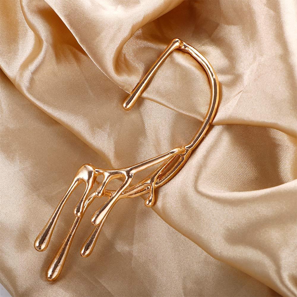 Хип-хоп необычный гиперболический панк капающая серьга-крючок для левого уха с эффектом расплавленной лавы висячие серьги-клипсы