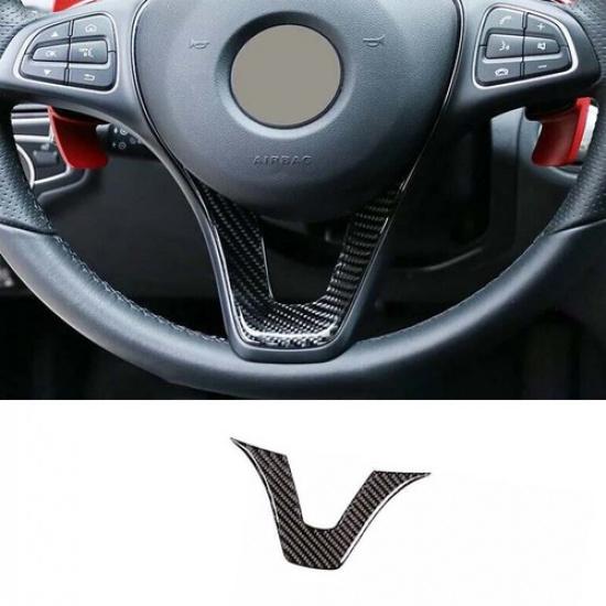 Steering Wheel Sheet Panel Real Carbon Fiber For Benz V-Class 2017-20 Cover Trim