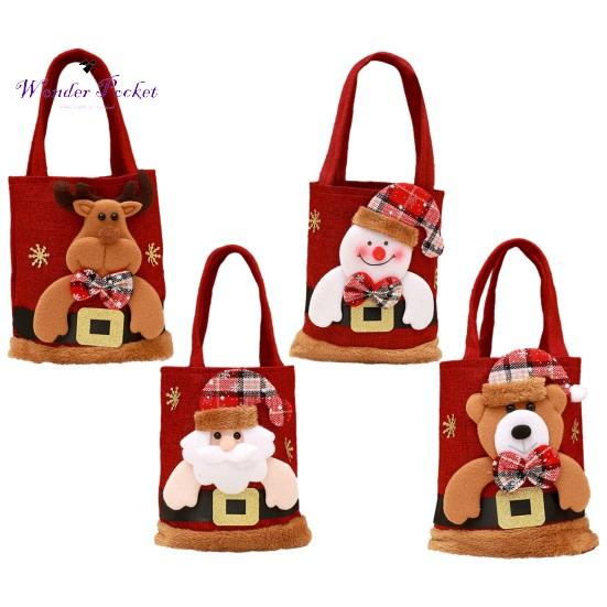 Christmas Handbag Cartoon Santa Claus Snowman Elk Gift Bag Large Capacity Great Load Bearing Merry Christmas Decor Children Adult Sex Wear