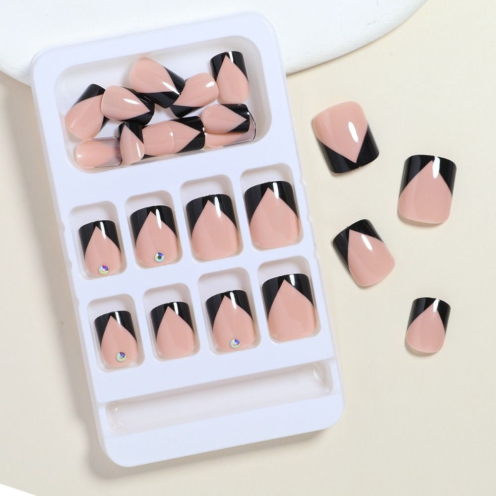 Полное покрытие, французские накладные ногти, квадратная головка, пресс для ногтей, модные типсы для ногтей для девочек