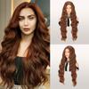 Synthetic Natural Long Wavy Wig Extensions Brown Wig Heat Resistant Wig For Women Daily