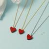 Korean Minimalist Red Heart Agate Clavicle Necklace