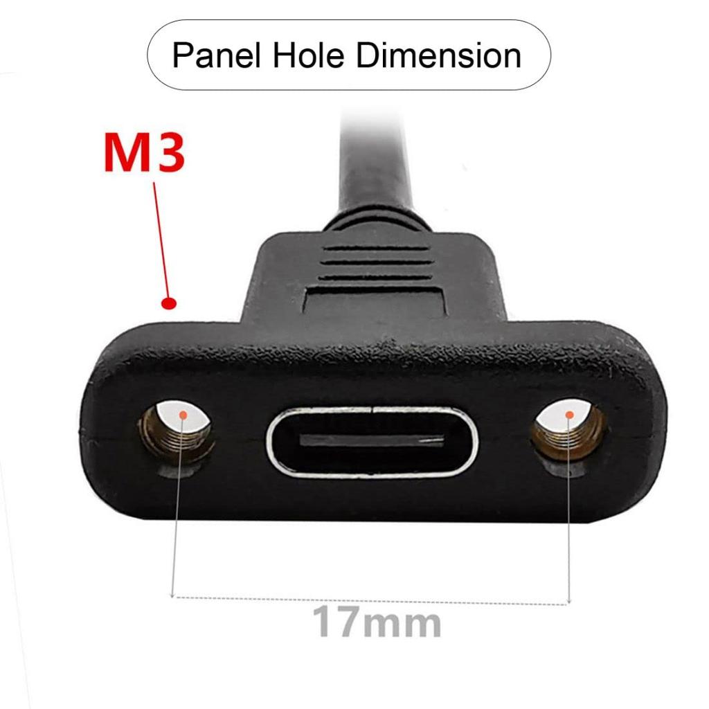 Chenyang USB Gen 2 10 Гбит/с USB C Папа к Маме 90 Градусов Прямой Угол Быстрая Зарядка Передача Данных Видео Кабель-удлинитель с Панельным Креплением 3.1 Отверстия,