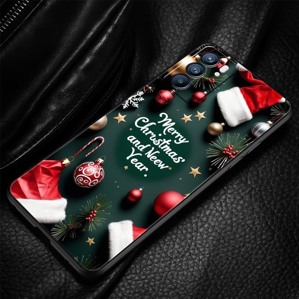 Merry Christmas Phone Case For Oppo A17 A31 A54 A57 A78 A79 A98 Find X5 X6 Reno 6 7 8 10 11 12 13 F Pro 5G Soft TPU Cover Fundas