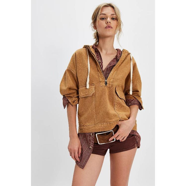 Женская джинсовая куртка с капюшоном, свободного кроя, на молнии, со шнурком, разноцветная, повседневная