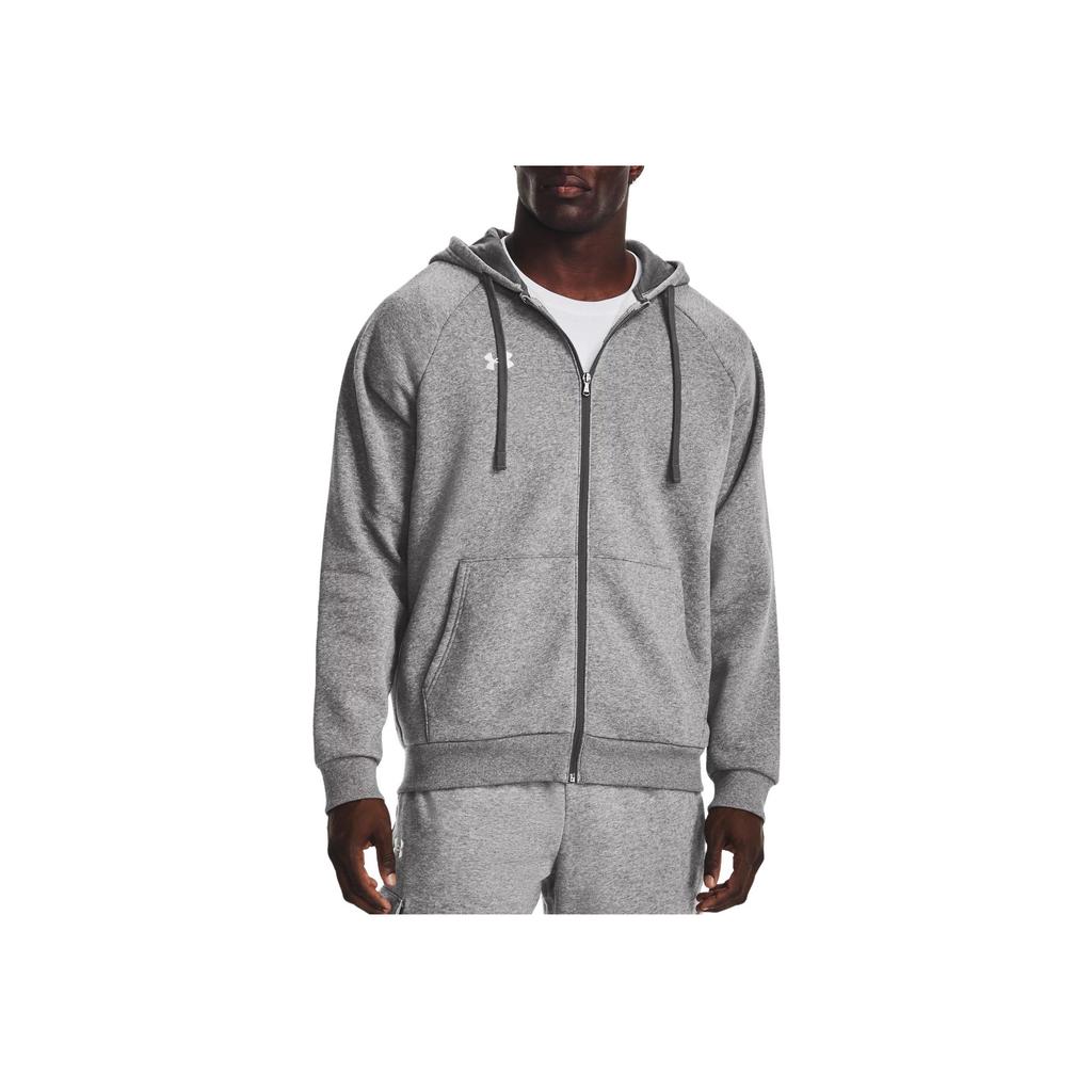 Under Armour Флисовая толстовка с молнией во всю длину и однотонным принтом логотипа Rival, мужские топы, серый 1379767-025