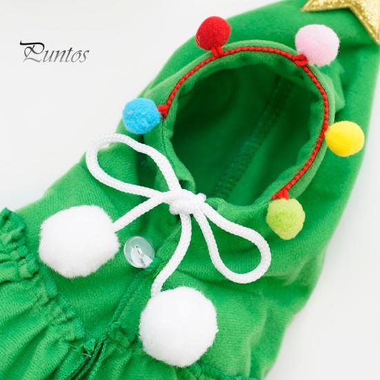 Рождественский наряд для питомца, красно-зеленый плащ для питомца со звездой и помпонами, накидка для щенка, костюм эльфа на рождественскую елку, праздничный наряд для кошек и щенков