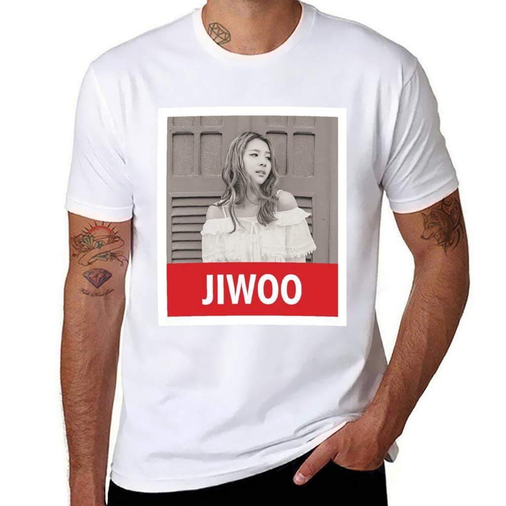 KARD JIWOO TShirt Basic Solid Color Casual Tee Shirt
