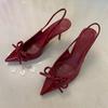 Босоножки на высоком каблуке с острым носком Женские Дизайнерские Туфли Модные Шлепанцы Сексуальные Туфли-слингбэки Элегантные Лодочки Женские