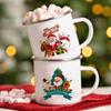 Merry Christmas Printed Enamel Coffee Cup Creative Drink Mug Dessert Hot Cocoa Milk Cups Cake Mugs Handle Drinkware Xmas Gifts