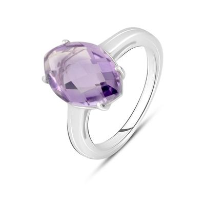 Серебряное кольцо с натуральным аметистом 4.563ct (2128946)