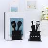 Metal Book Ends for Shelves Black Kitchen Essentials Design Bookends for Home Office Decor Heavy Duty Non-skid Book Ends Stationery Supplies