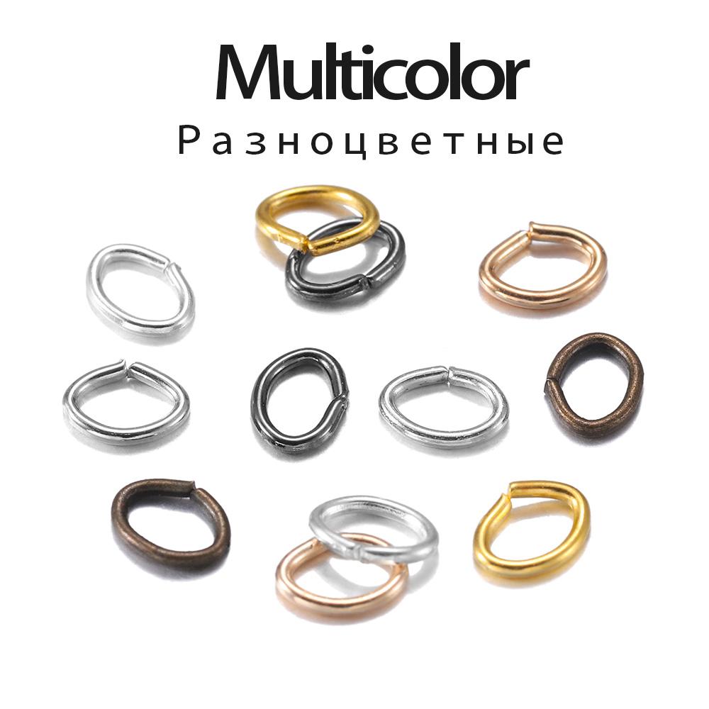 300 шт./лот 4, 5, 6, 7 мм овальные кольца-скобы, разъемы для колец для поиска ювелирных изделий своими руками, изготовление открытых металлических колец