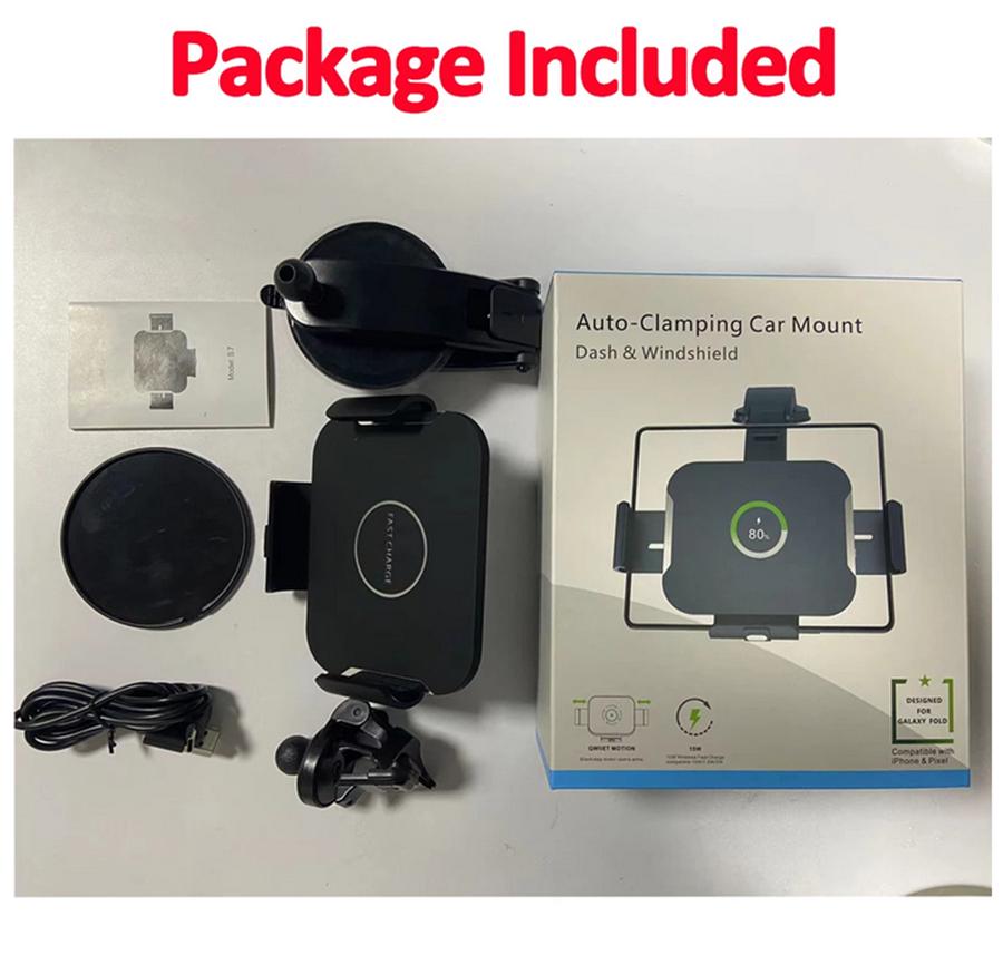 15 Вт Автомобильное беспроводное зарядное устройство Qi Держатель для зарядки смартфона Для складного экрана Большая площадка