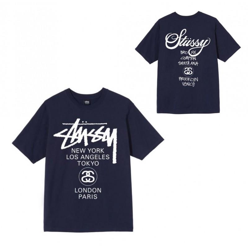 Mens Short Sleeve T-Shirt Loose Fit Round Neck Letter Print Casual Street Style Couples Top