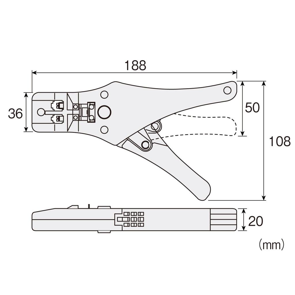 HOZAN Modular Plug Crimping Tool for Indoor Telephone Wiring with Dedicated Wire Compatible with Hirose Electric and OKI Electric Cable Stripper, Co.,
