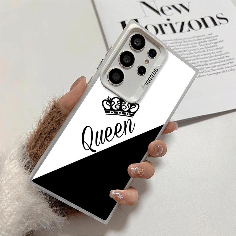 Queen King Couple Theme Soft Phone Case for Samsung Galaxy S24 S25 FE S26 Edge S23 Ultra S22 Plus S21 + Shockproof Cover Back Sh