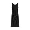 French Square Neck Sleeveless Dress - Elegant, Waist-Defined Long Skirt for Women, Summer Style