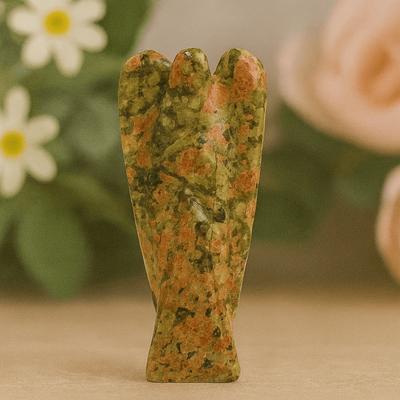 Унакит Фигурка Ангела Резная из Драгоценного Камня