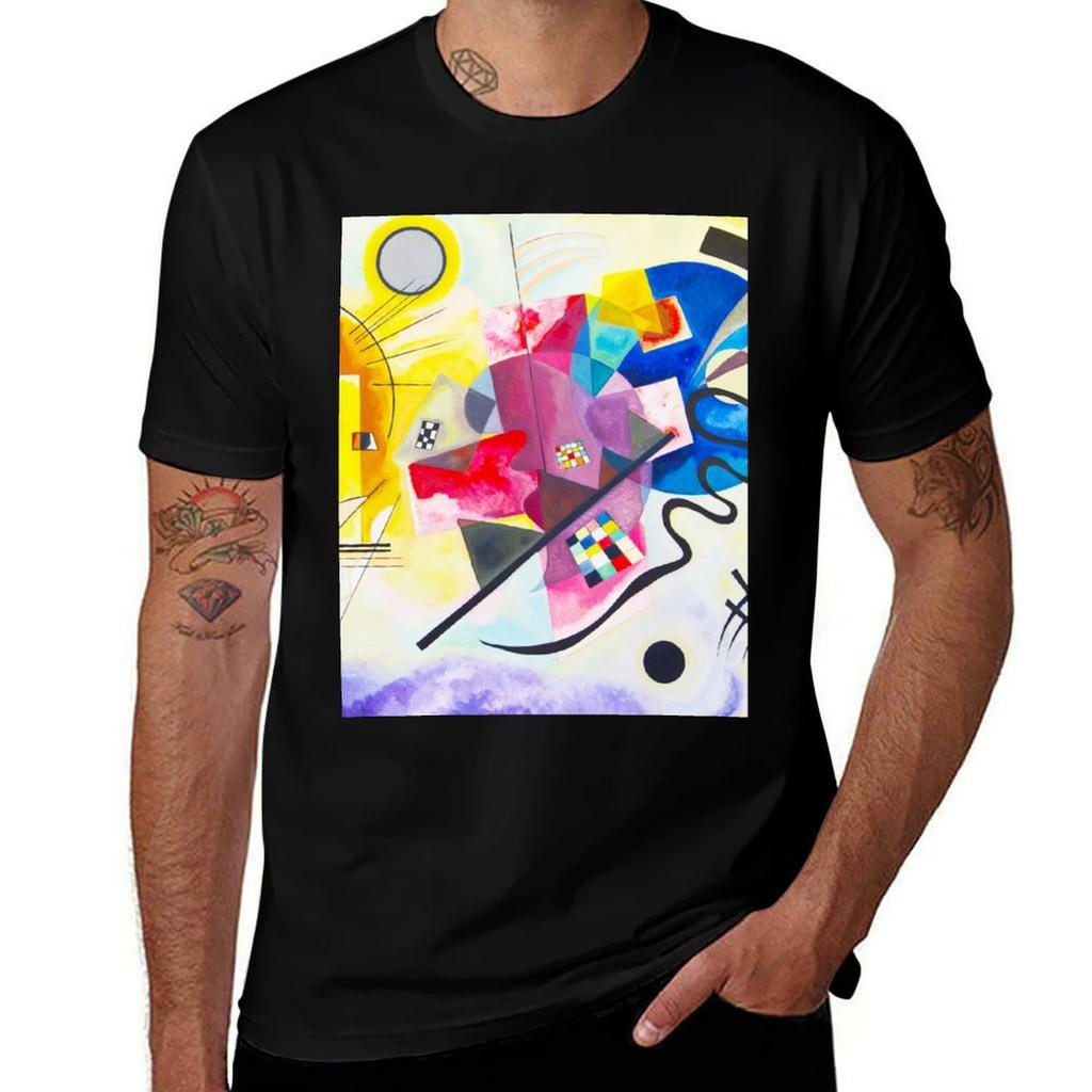 KANDINSKY HD Yellow Red Blue 1925 TShirt Stain Resistant Casual Tee