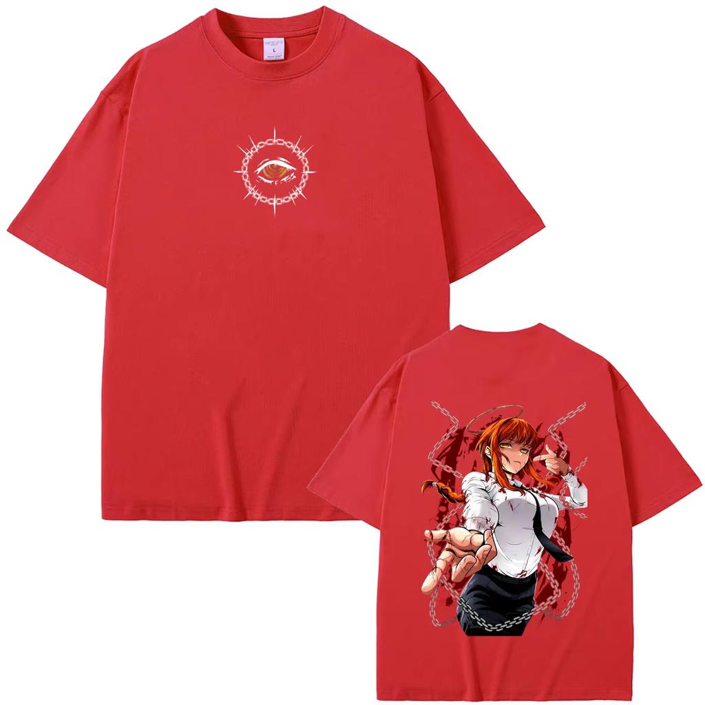 Chainsaw Man Anime Print T-Shirt, Fun Cartoon Denji & Pochita Tee, Unisex Summer T-Shirt, Manga Fashion Men And Women Comfortable T-shirt