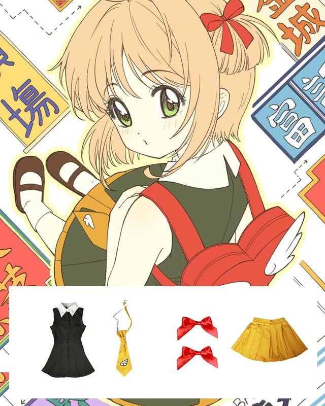 Anime Cosplay Costume with Wig Captain Card Hong Kong Arc Uniform Set Adult Size Perfect for Cultural School Cosplay and Photoshoots Kong Arc Uniform