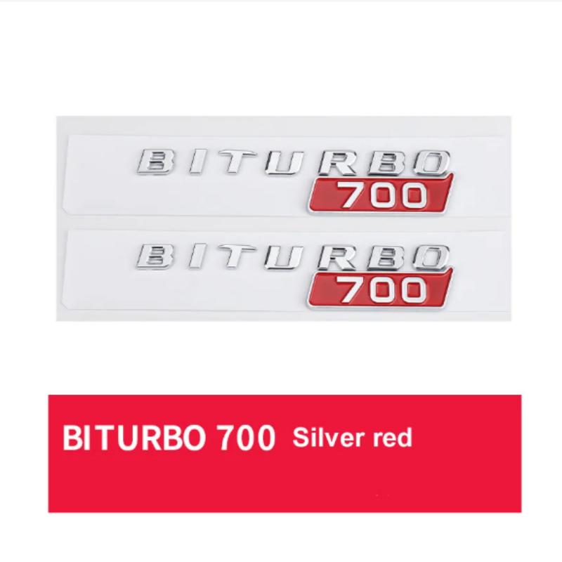 1 пара Автомобиль ABS BITURBO 800 700 Серебристый Красный Логотип Значок Эмблема Наклейки Стикер Для BRABUS G Class G700 G800 G900 W461 W463