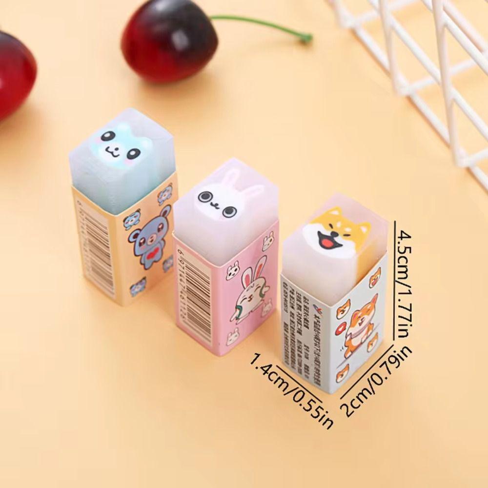 10 шт. ластик для карандашей с изображением кролика, резиновый ластик для стирания карандашей, милый ластик с изображением животных для детей