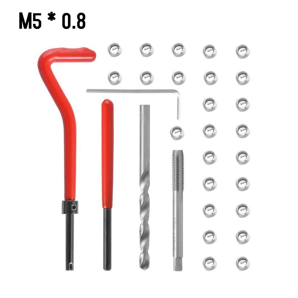 30Pcs Metric Thread Repair Insert Kit M5 M6 M8 M10 M12 M14 Helicoil Car Pro Coil Tool M6 * 1.0