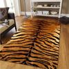 Очень большой коврик из тигрового меха Тигровый полосатый узор Золотисто-коричневый Черный Нескользящая подкладка Машинная стирка Гостиная Прихожая Спальня