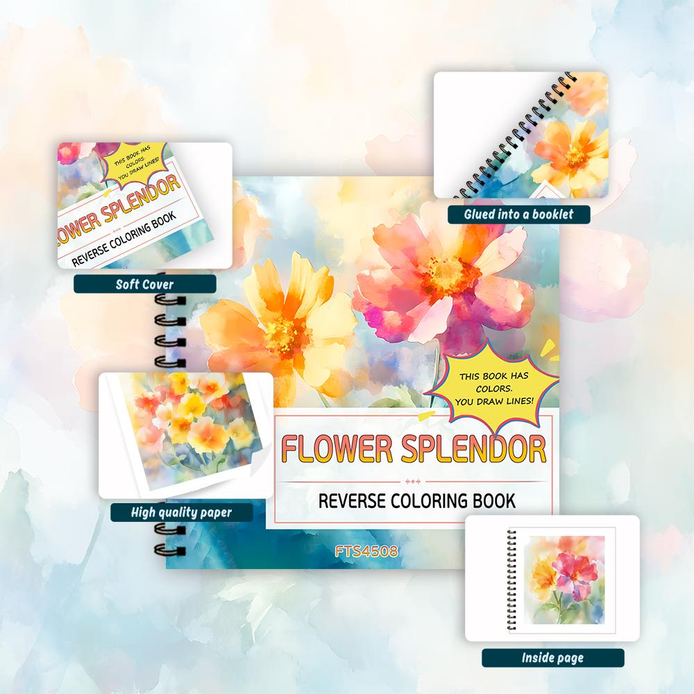 1 шт., Книга для раскрашивания с обратным эффектом «Цветочная», 30 листов 100 г/м², Расслабляющие и креативные линии «Все, что нужно, — это ручка», Подарок на день рождения
