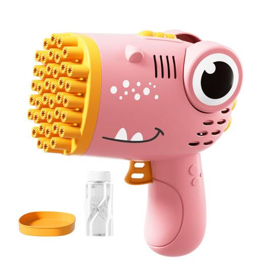 Kids Bubble Machine Easy To Use Bubble Blower Toy Cartoon Dinosaur Design Bubble Obstacle Course Toy Portable Bubble Blower