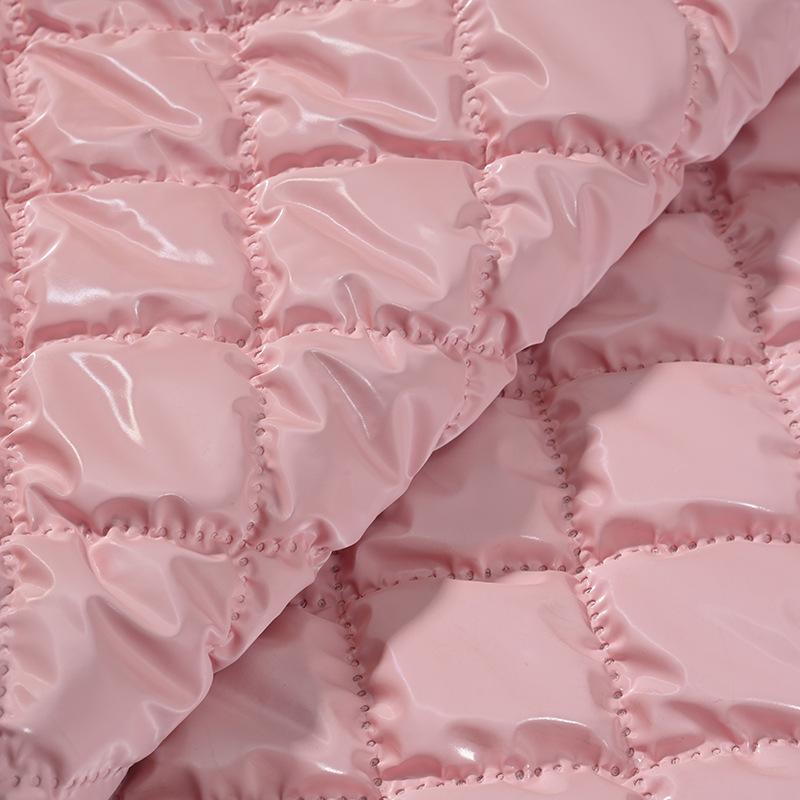 Ultrasonic Quilted Wireless Fabric Plaid Down Jacket PU Handbag Leather Fabric