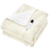 Housecover Electric Flannel Fast 10 Temperature Head Dust Mite Fully Room Temperature PSE Ivory Blanket, Throw/Pillowcase [Double-Sided + Sheepskin],