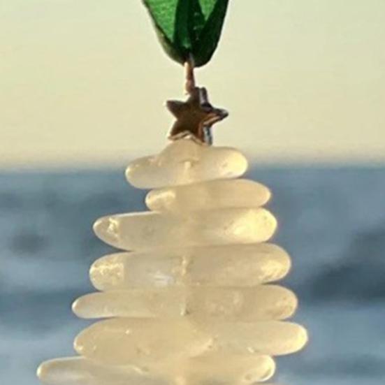 Sea Glass Christmas Tree Ornament Sea Glass Tree Resin Craft Ocean Beach Xmas Hanging