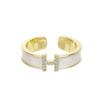 Elegant Diamond 'H' Open Ring - Women's Fashion Statement, Light Luxury Niche Design, High-End Index Finger Accessory