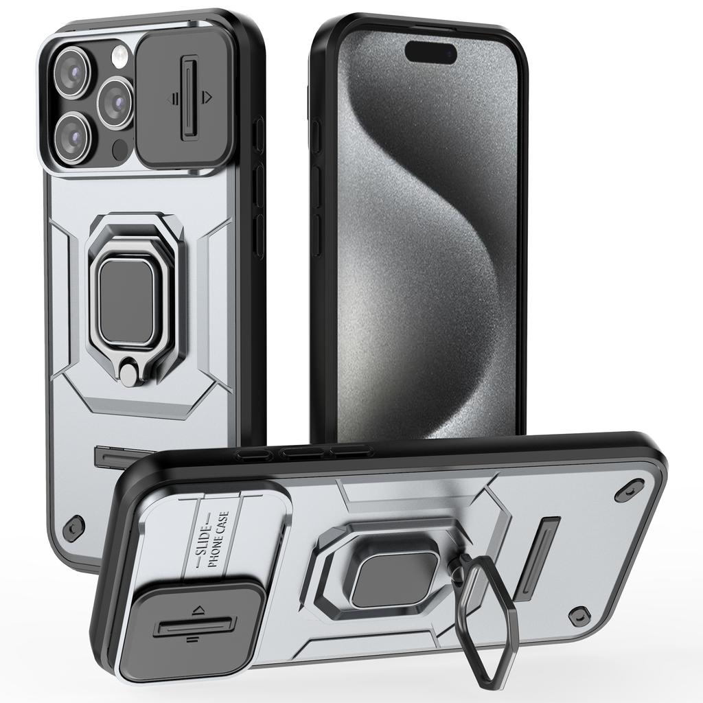 Чехол-кольцо с подставкой Camshield из PC+TPU для iPhone 16 Pro Max