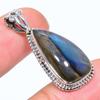Natural Labradorite Gemstone 925 Solid Sterling Silver Gift Pendant 1.42" A1q59