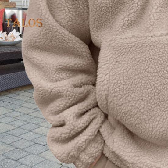 Зимняя мужская толстовка с капюшоном с большим передним карманом, двухсторонняя фланелевая куртка с полумолнией, свободный длинный рукав, термотоп с эластичными манжетами, повседневная толстовка с капюшоном