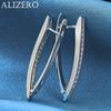 ALIZERO 925 Sterling Silver Earrings Inlay Zirconia V Hoop Earrings For Women Jewelry For Fashion Party and Daily Wear