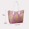 Vintage Gold Pink Tote Bag Luxury Pattern Elegant Lady Daily Shoulder Bag