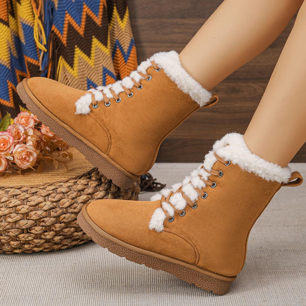 Женские ботинки, новые трендовые зимние ботинки на мягкой платформе, женские модные теплые ботинки, зимние удобные ботинки на плоской подошве для отдыха на открытом воздухе для женщин
