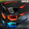 3pcs Outdoor Sports Cycling Polarized Sunglasses Men and Women Driving Sunglasses UV Resistant and Sunscreen Glasses
