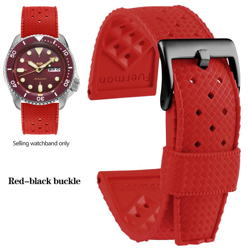 Tropical Rubber Strap for Seiko SRP777J1 Soft Silicone Diving Waterproof Breathable Sport Wristband Men 20mm 22mm Watch Band