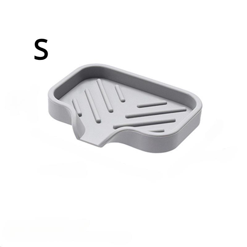 1PC Kitchen Sink Soap Sponge Tray Self Draining Premium Silicone Soap Holder for Bathroom Caddy Organizer