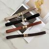 Модные Эластичные Универсальные Пояса Для Женщин Черный Цвет Металлическая Пряжка Тонкий Пояс Повседневный Женский Костюм Платье Свитер Пальто Пояс2028
