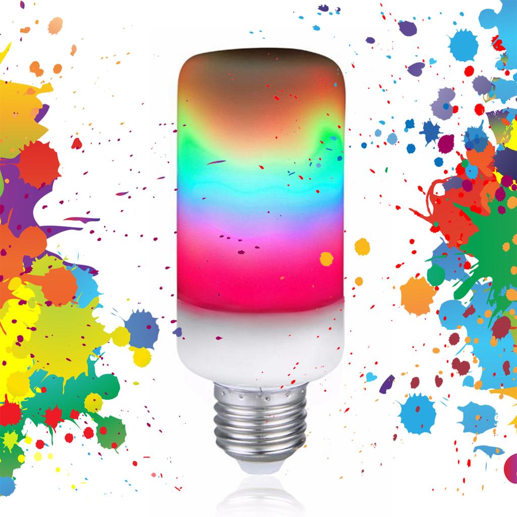 LED Ranibow Light E27 E14 B22 Flame Effect Bulb Lamps 3W 5W 7W AC 85-265V Home Decor