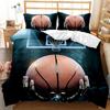 3Pc Fire Basketball Bedding Microfiber Queen/King Size Sports Comforter Set For Teen Boys,2 Pillowcase And 1 Polyester Cover